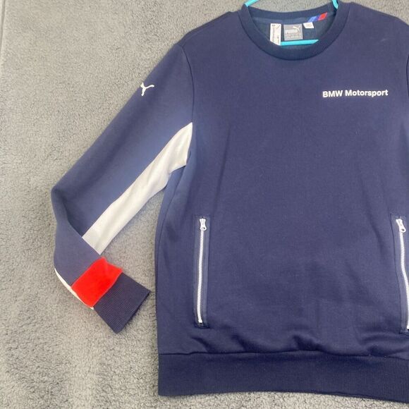 Puma BMW Motorsport Men's Pullover Sweatshirt Size Medium M Power Logo - Picture 2 of 14